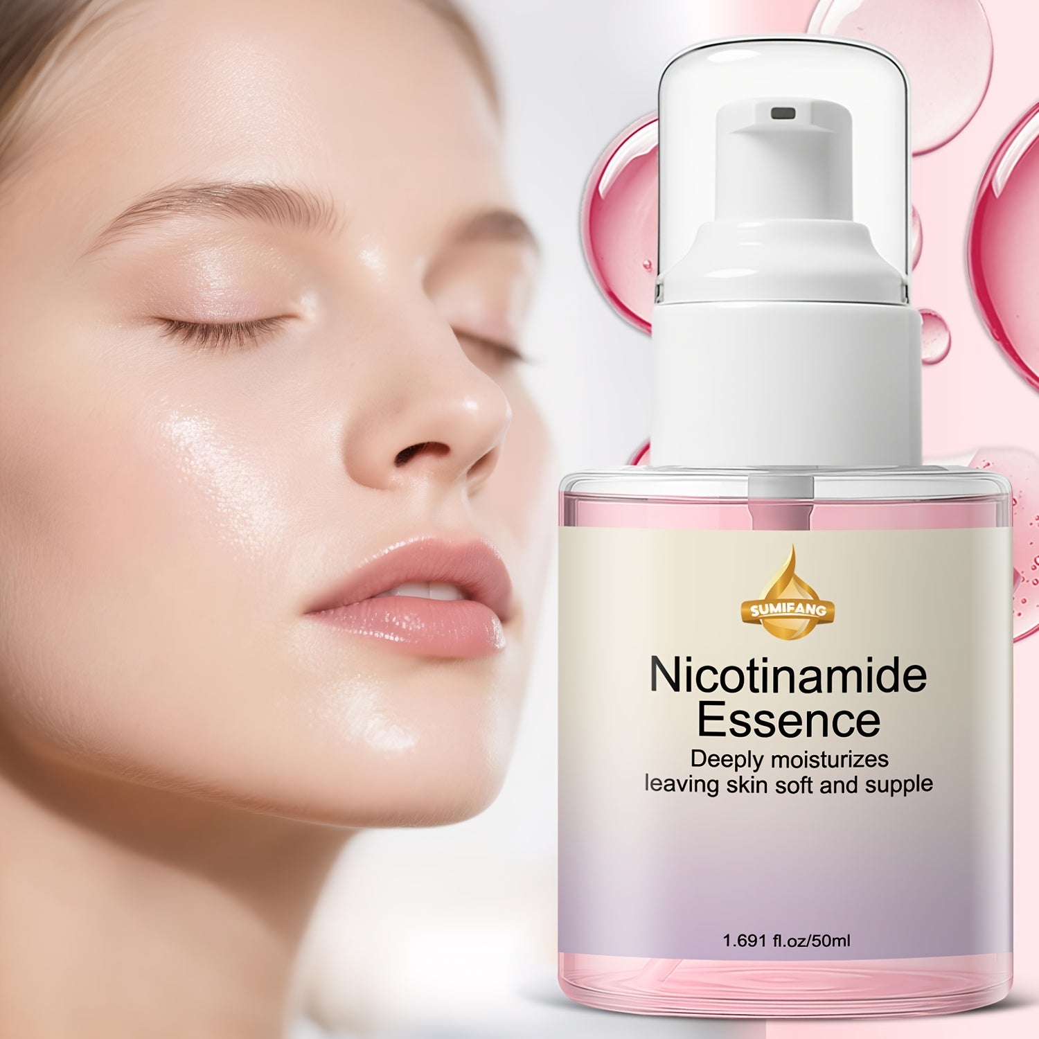 Niacinamide Moisturizing Essence, Rich in Niacinamide and Five Peptide Complexes, Deeply Moisturizes
