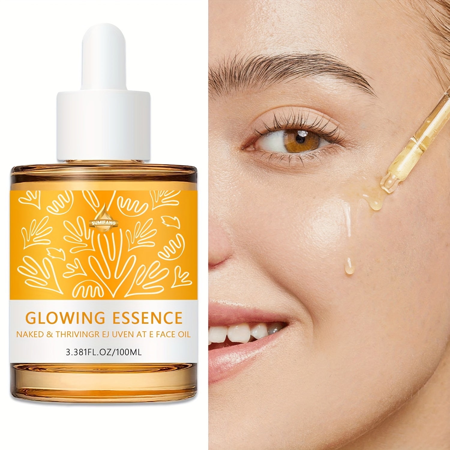 Radiant Essence Pomegranate Seed Oil & Argan Oil from Morocco , Firming & Radiant Face Serum with Rosehip Oil - Non-Greasy, Fast-Absorbing Formula for All