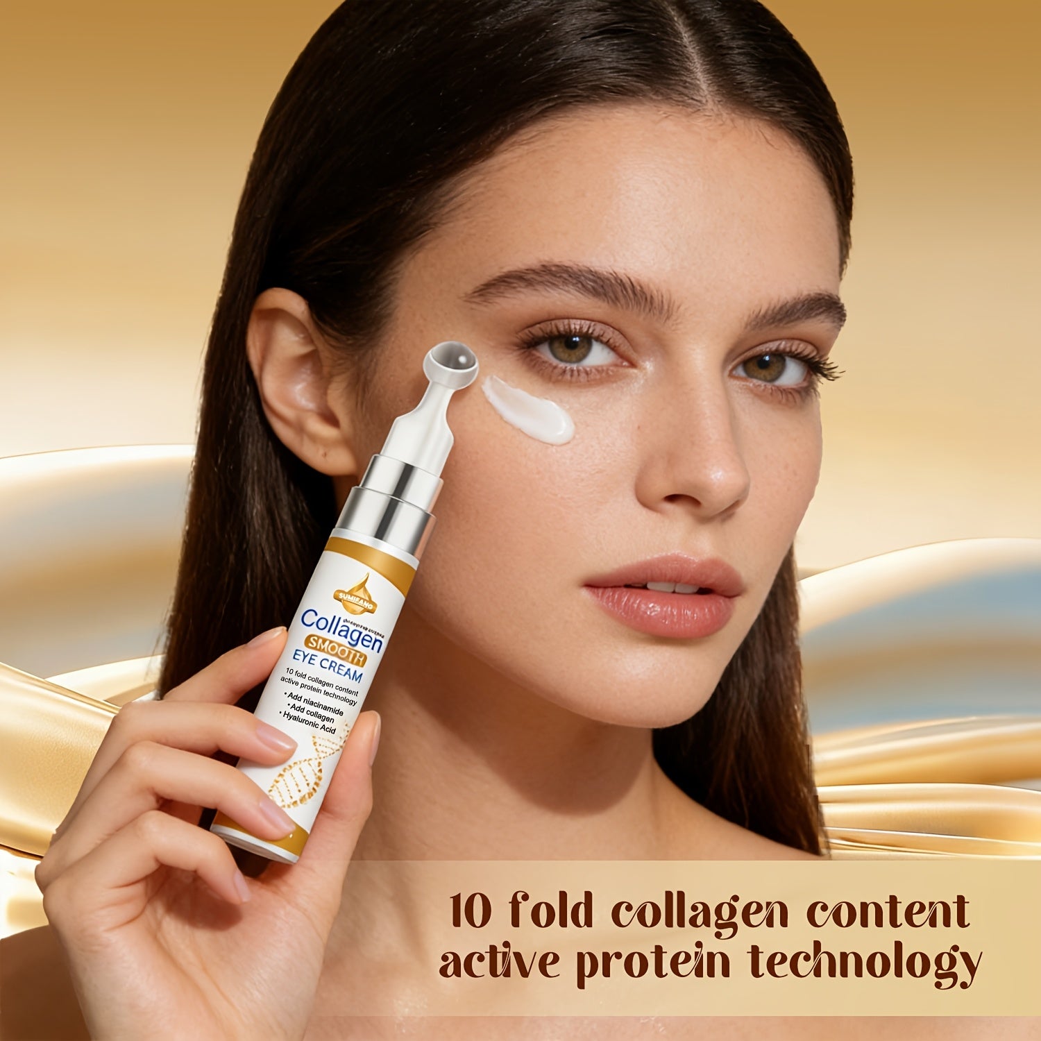 SUMIFANG Niacinamide Eye Cream Is Rich in Niacinamide, Collagen and Hyaluronic Acid. It Deeply Moisturizes and Tightens the Light Beige Around the Eyes