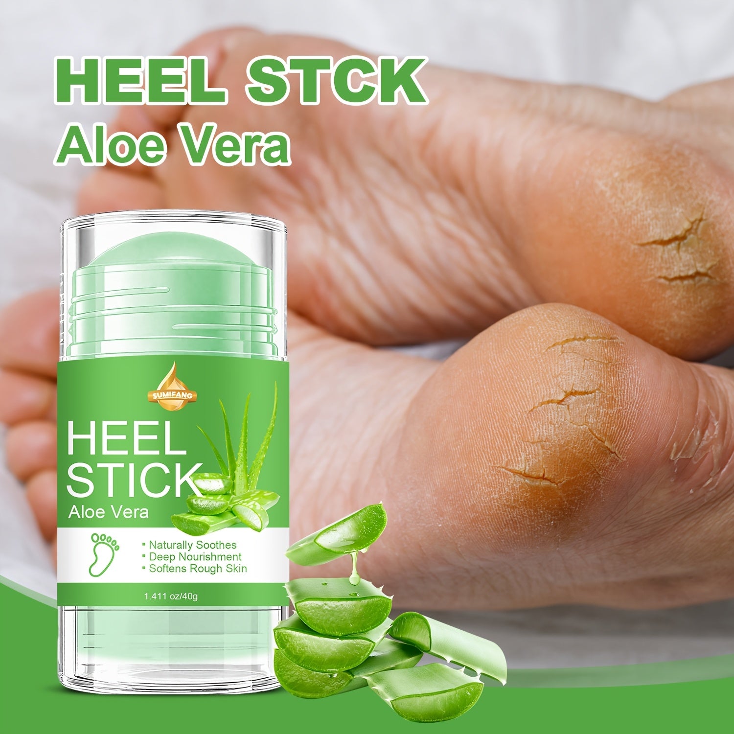 Aloe Vera Foot Cream Bar, Foot Care Cream, Highly Moisturizing, Nourishing Feet, Making Dry and Rough Foot Skin Moist, Smooth, Convenient to Use, Essential for Foot Care, Suitable for All Skin Types, Men and Women