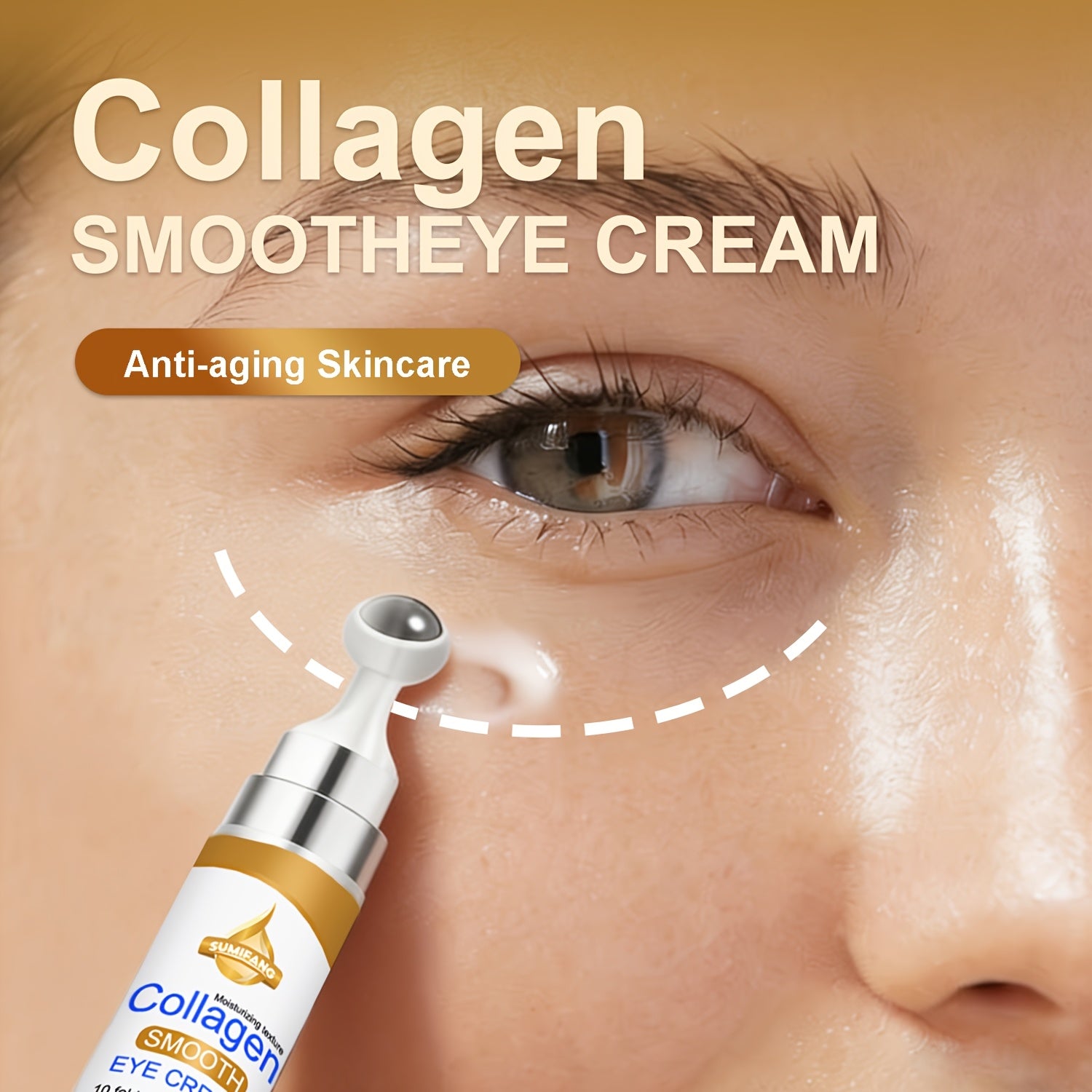 SUMIFANG Niacinamide Eye Cream Is Rich in Niacinamide, Collagen and Hyaluronic Acid. It Deeply Moisturizes and Tightens the Light Beige Around the Eyes