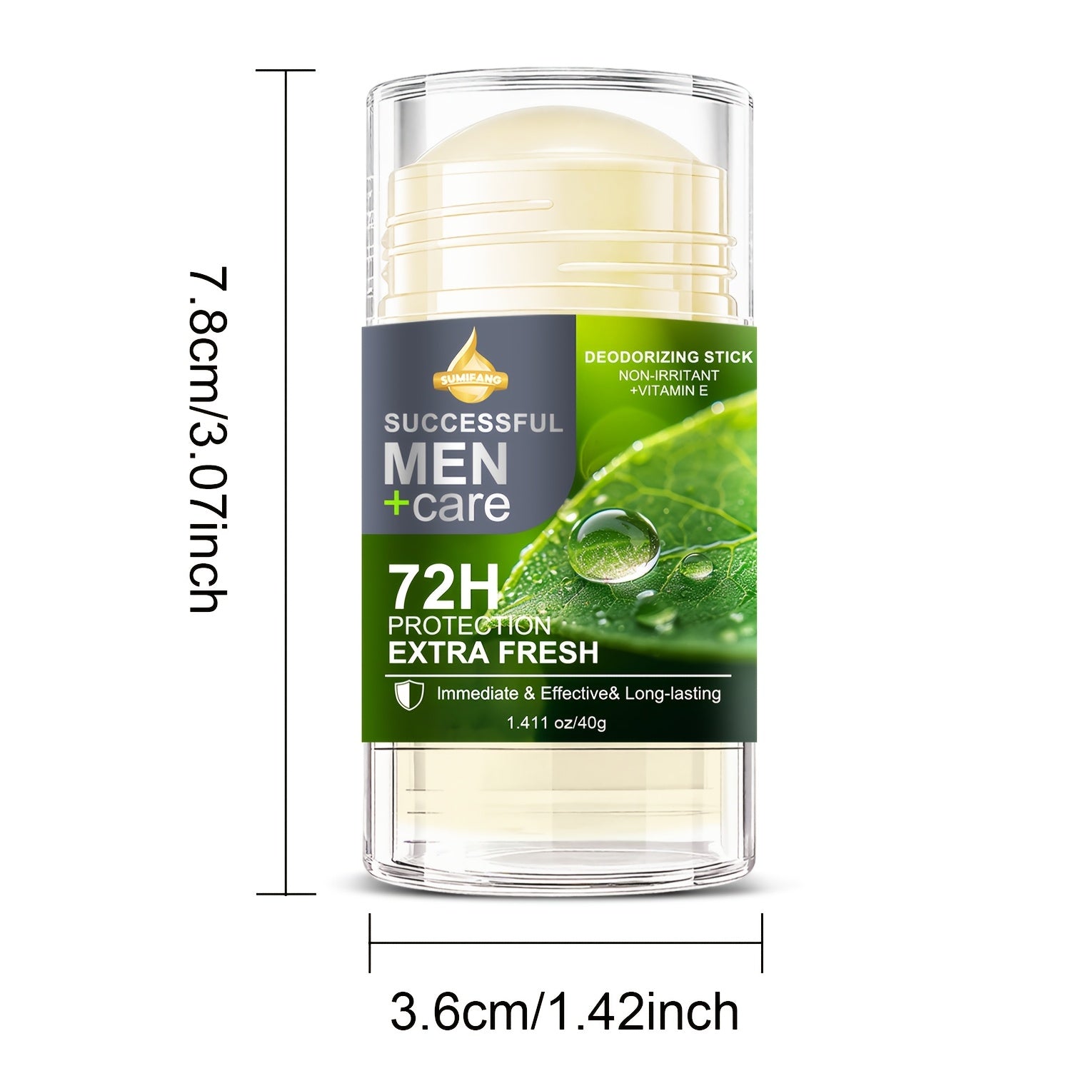 SUMIFANG Men's Care Stick, Containing Vitamin E, Chamomile and Mint, Is Immediate and, with a Long-lasting Fragrance. It's a Must-have for Dates and Travels. Keep Your Armpits Comfortable and Feel Fresh All Day Long