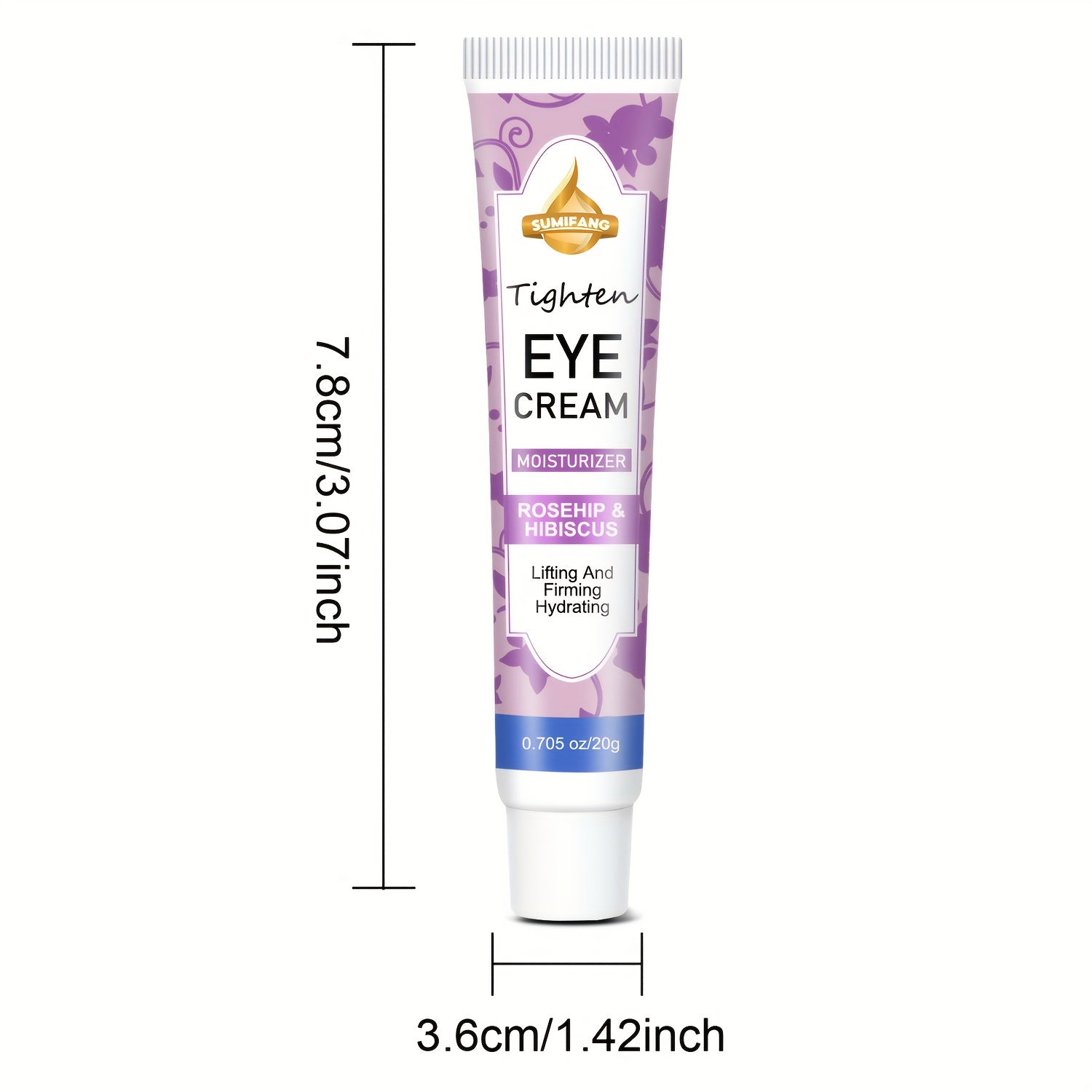 etinol & Hyaluronic Acid Eye Cream - Deep Moisturizing & Firming Formula with Rosehip & Hibiscus Extracts, Non-Greasy Light Beige Care for All Light Beige Types, Unisex Gift for Mom, Skincare Routine, Sleek Tube Design, Nourishing Ingredients