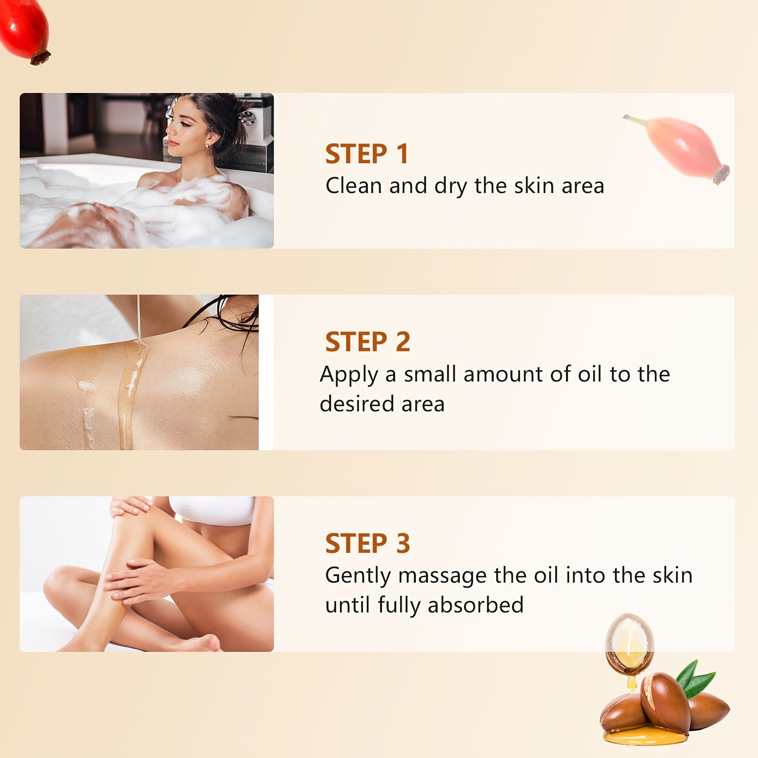 3.38oz Body Oil Rich in Rosehip and Almond Oil