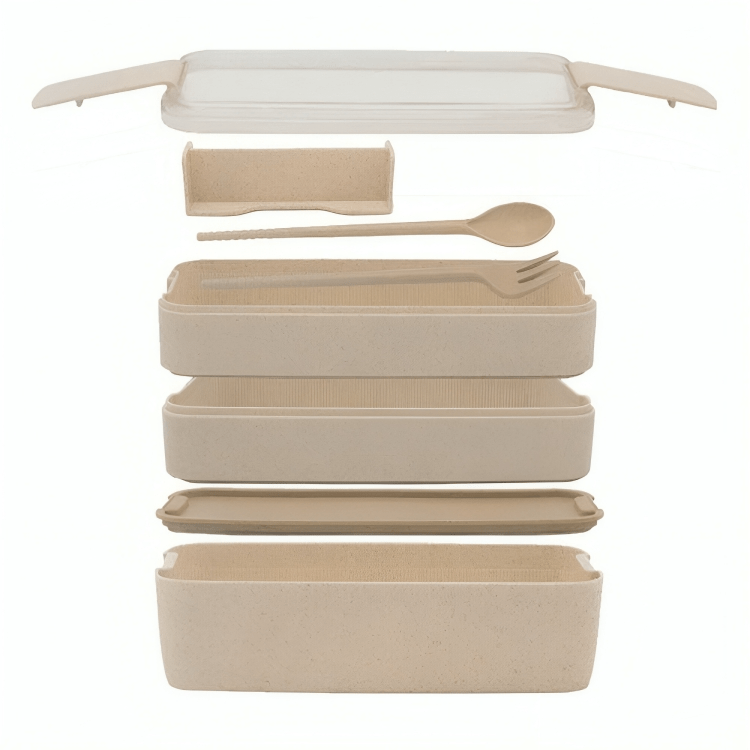 3-in-1 Compartment Containers With Spoons